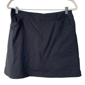Nike Golf Tennis Skort Size 10 Flat Front Black Cotton Blend Sporty Athleisure